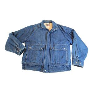 Member's Only Express Sherpa Lined Demin Jean Jacket Coat Blue Men's Size M